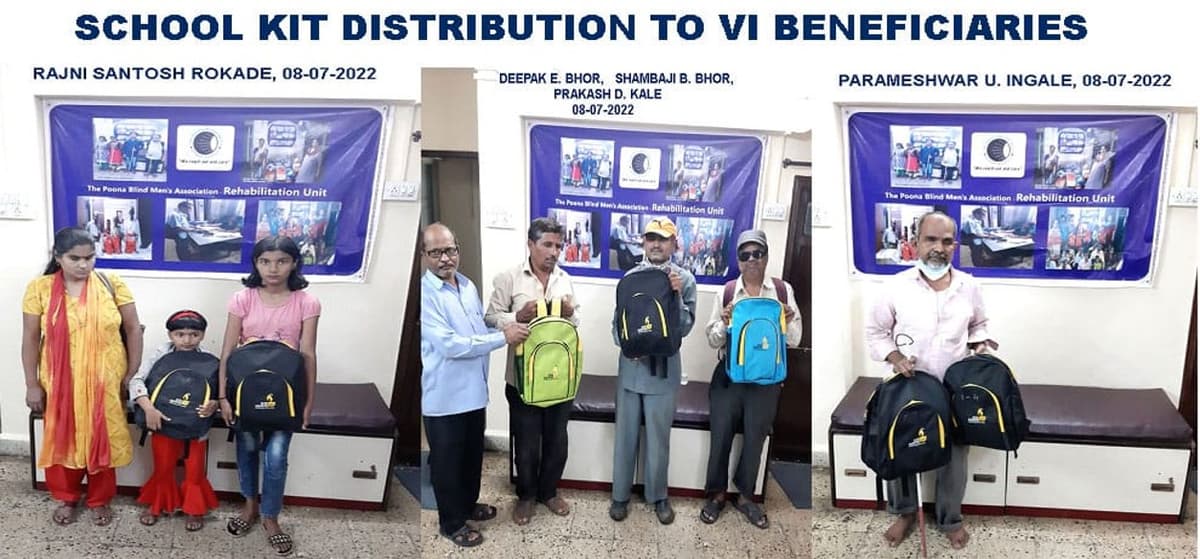 Distribution of School backpacks to visually impaired from the community of Blind individual